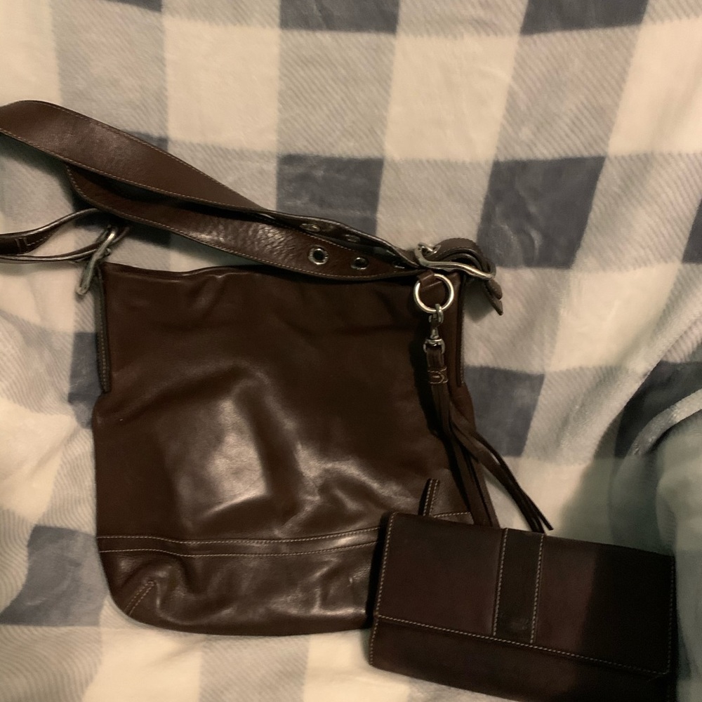 COACH C062-1415Brown LEATHER CrossbodyShoulder Bag